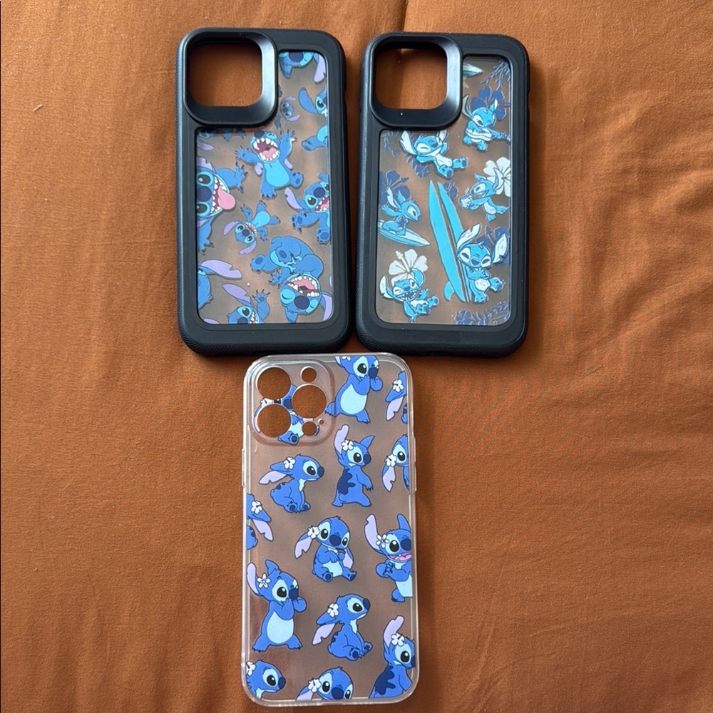 Stitch Themed Phone Case Set - Black and Blue
